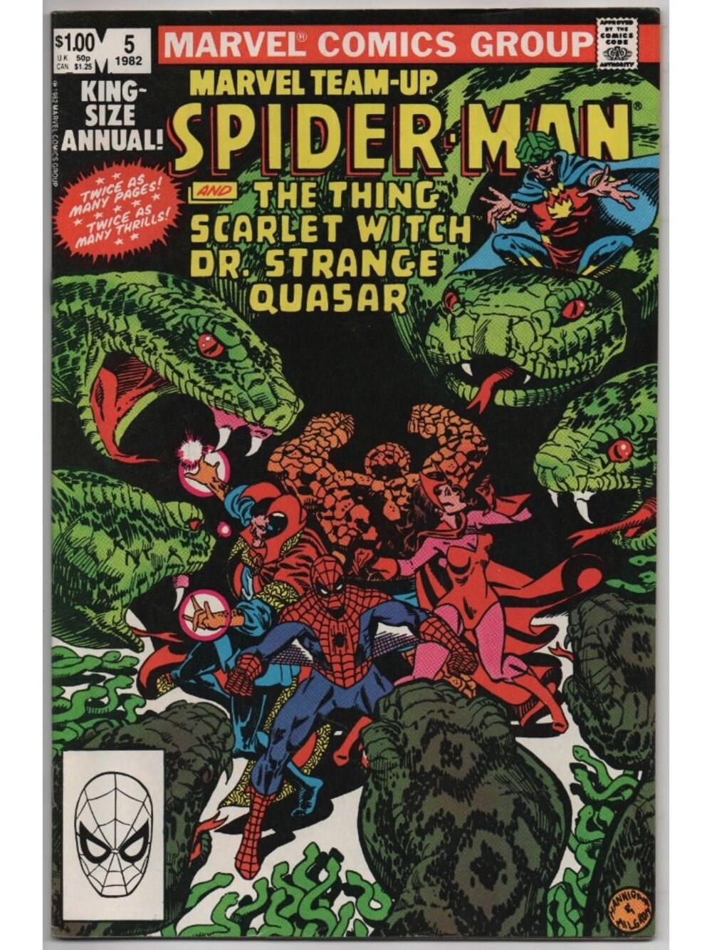 Marvel Team-Up Annual 5 Marvel Comics 1982 FN/VF 7.0 Spider-Man Thing